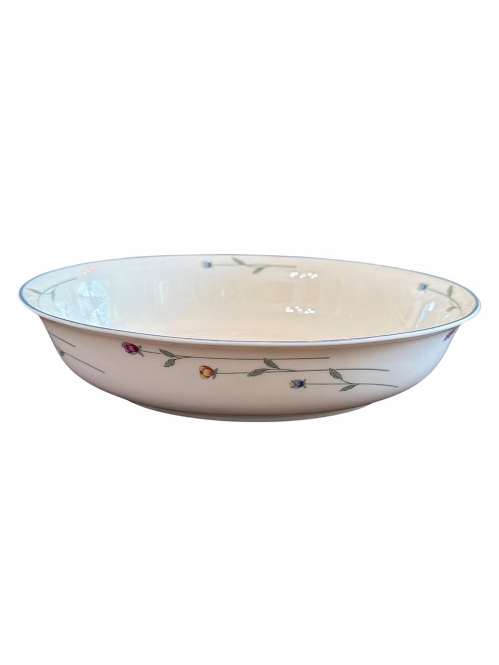 Gorham Country Flowers Cream 10” oval Serving Bowl Near Mint condition